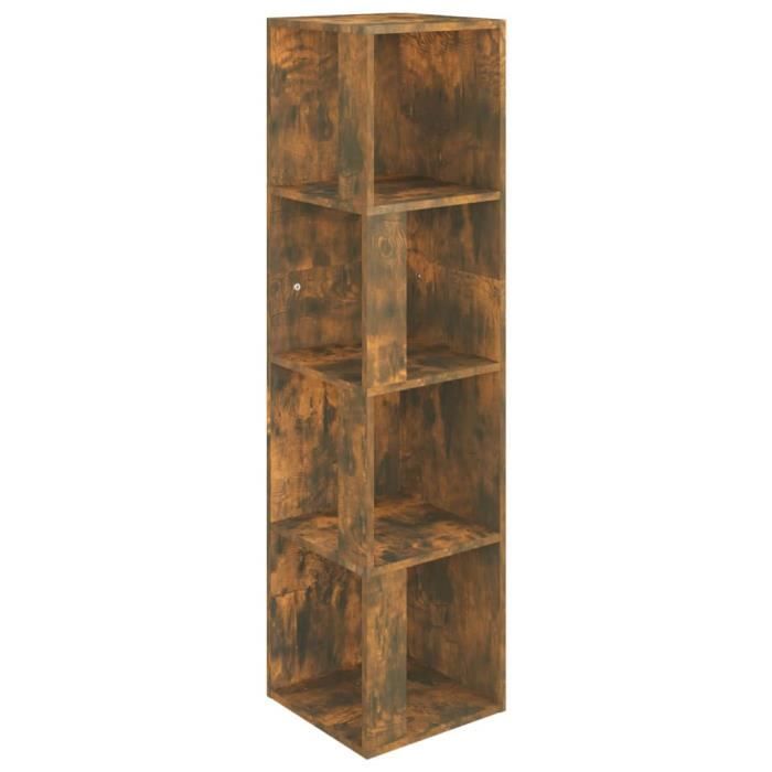 VidaXL Corner Cabinet Smoked Oak 33x33x132 Cm Engineered Wood 816023