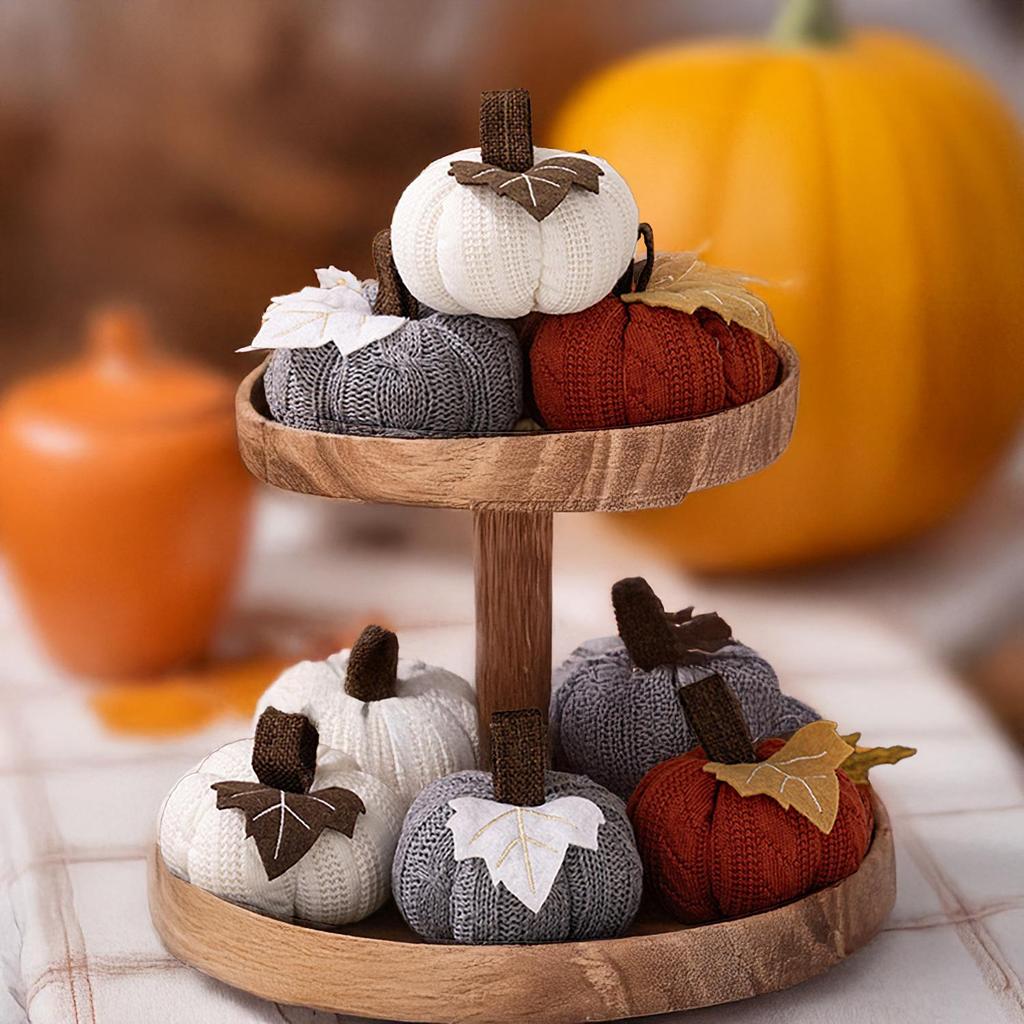 Cross-border Thanksgiving Knitted Pumpkin Ornaments for Harvest Festival Home Decor