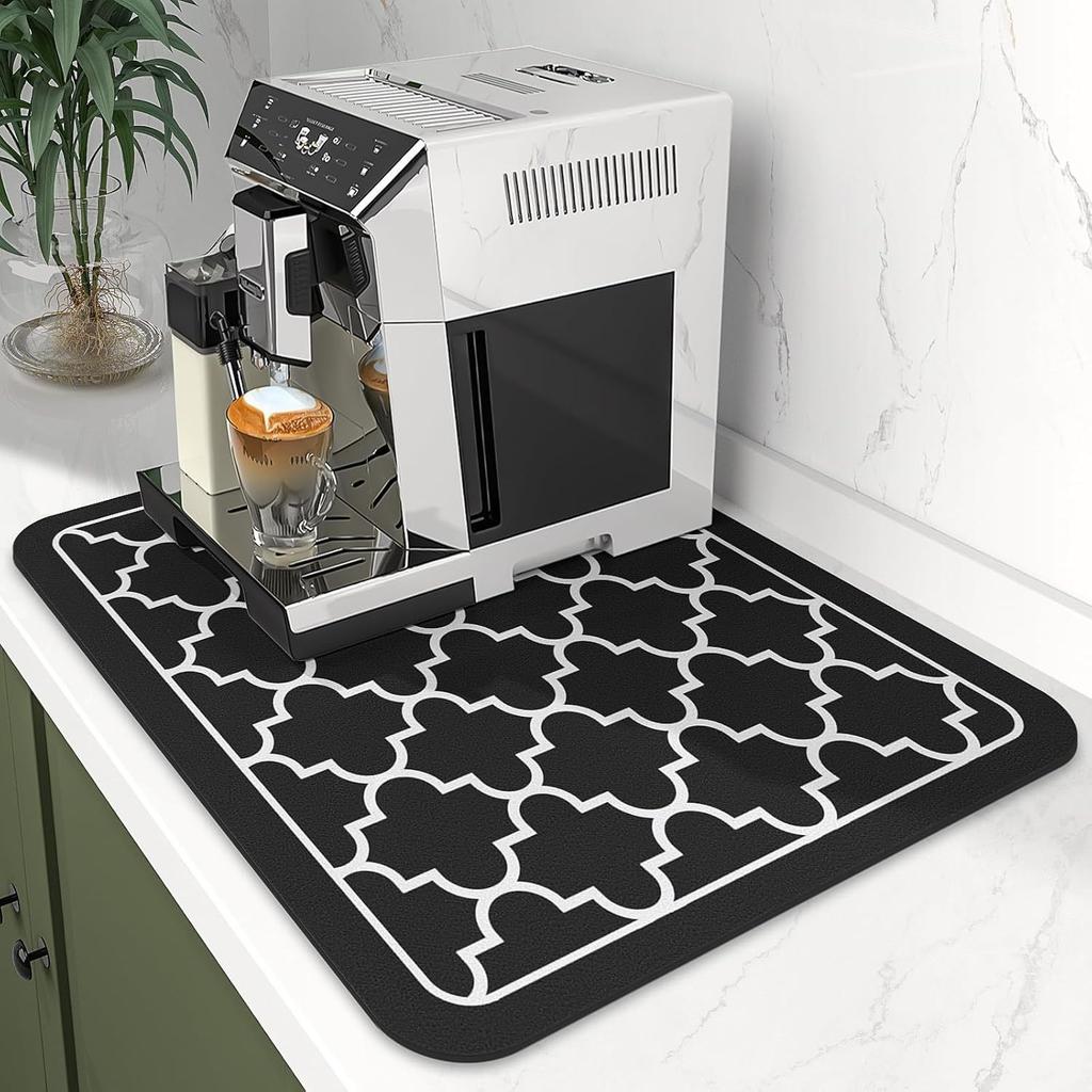 Coffee Machine Mat Diatomite Absorbent Pad Minimalist Design Absorbent Quick Dry Non-Slip Coaster for Kitchen Counter