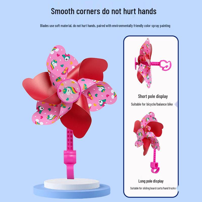 Seven-Color Rotating Pinwheel Pendant for Children's Bike or Stroller
