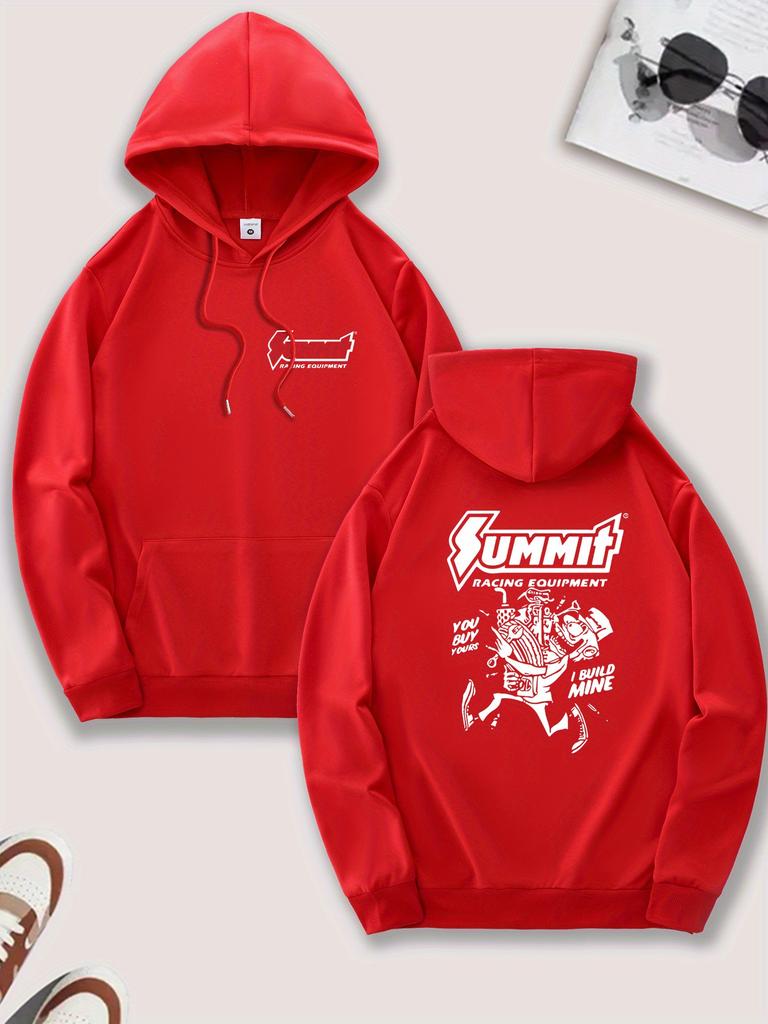 Men'S Casual Pullover with Kangaroo Pocket Comfortable Wear Outdoor Activity Outdoor Clothing Graphic Hoodie Stretchable Fabric