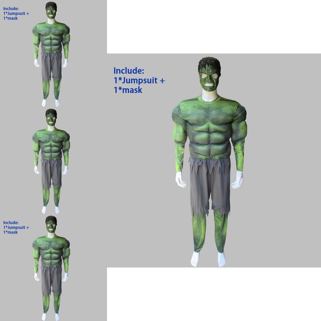 Kostým Avengers Hulk svalnatá maska Ideální pro dospělé Cosplay a Fantasy akce