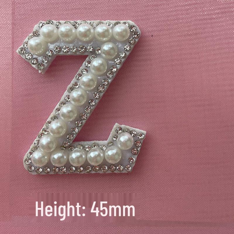 DIY Pearl & Rhinestone Iron-on Letter Stickers - 26 Alphabet Designs for Hat Decoration