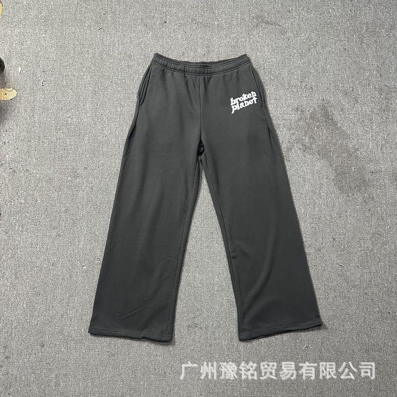 Broken Planet Oversized Hoodie Jogger Set Mens Streetwear Cotton Fleece Letter Puff Print Loose Fit Winter