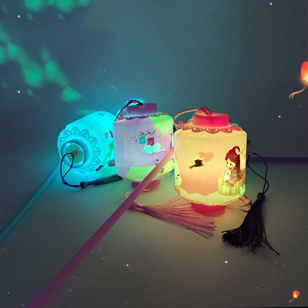 Round Cylinder Gift Chinese Mid-autumn Lamp Children Toys Festival Lanterns LED Lanterns