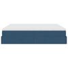 Ottoman Bed with Mattresses Blue 200x200 Cm Fabric