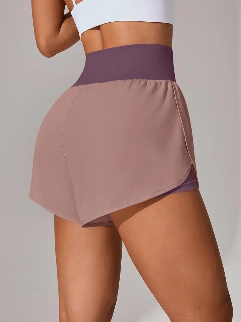 High-Waisted Ruffled Yoga Shorts - Women's Casual Sportswear for Tennis and Yoga