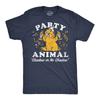 Mens Funny T Shirts Party Animal Sarcastic Partying Graphic Novelty Tee for Men