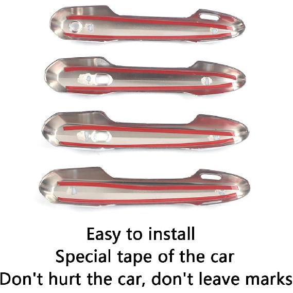 Car Accessories Fit for Toyota Sienna 2021 2022 2023 2024 2025 Exterior Door Handle Protector Cover Trims (Glossy Black) ABS 4 PCS