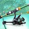 Red & Green Double Rod Set with Landing Net: Multifunctional, Portable, Large Capacity Fishing Gear Bag