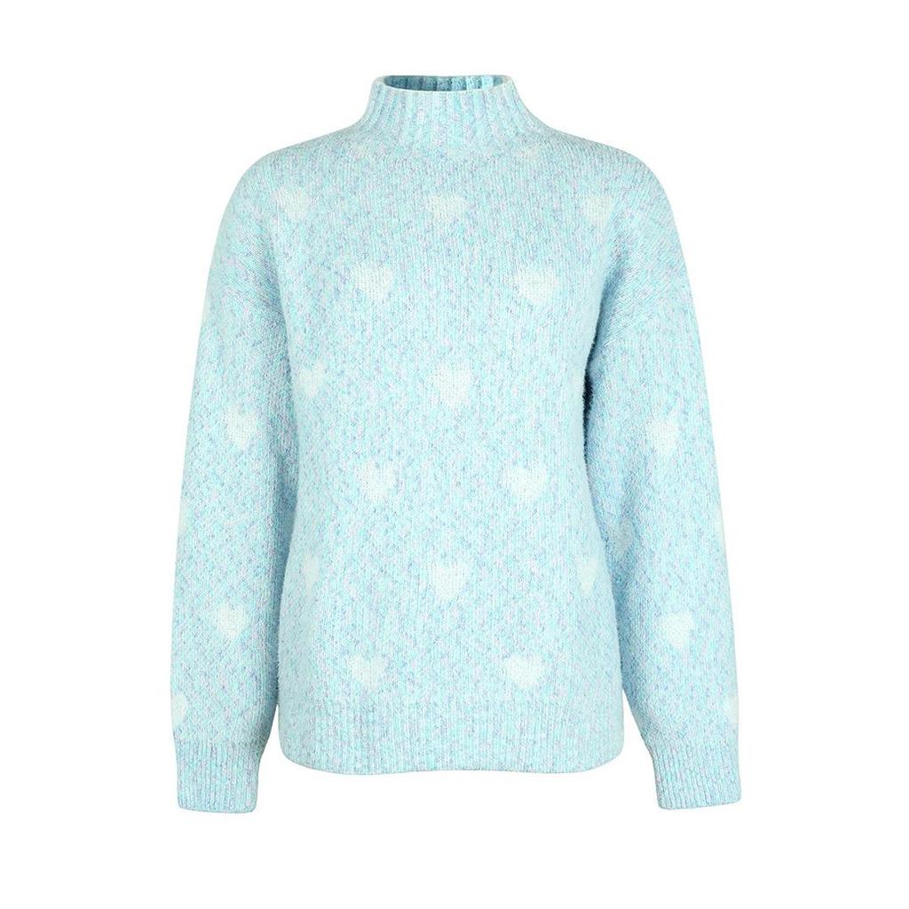 Φθινοπωρινό Χειμώνα Vintage Φαρδύ μακρυμάνικο μπλουζάκι με στάμπα ζακέτα με στάμπα γιακά