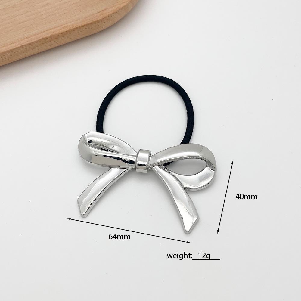 2026 Bow Hair Tie: Versatile, High Elastic Rubber Band with Retro Metal Accent
