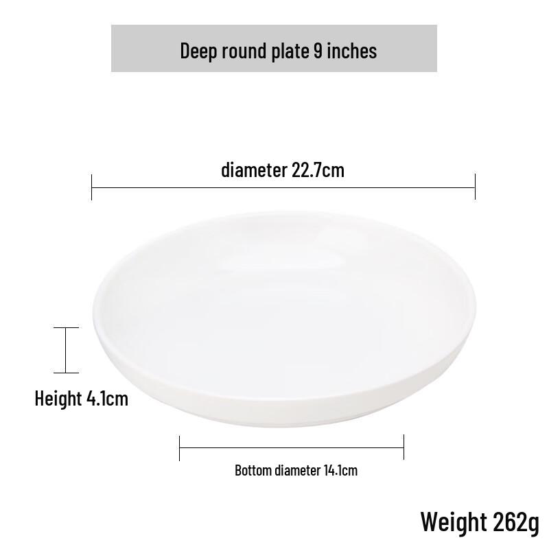 Qianxing White Melamine Deep Round Dinner Plates