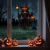 Forniture per Feste Spettrali Halloween Zucca/Scheletro Mietitore Adesivi per Finestra, Decalcomanie Statiche Rimovibili, Pellicola Resistente in PVC Impermeabile Horror