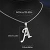 Collana con Ciondolo Lettere Inglesi 26 Colore Argento alla Moda Micro-intarsiata Zircone per Uomo Donna Amici Coppia Gioielli in Acciaio Inossidabile
