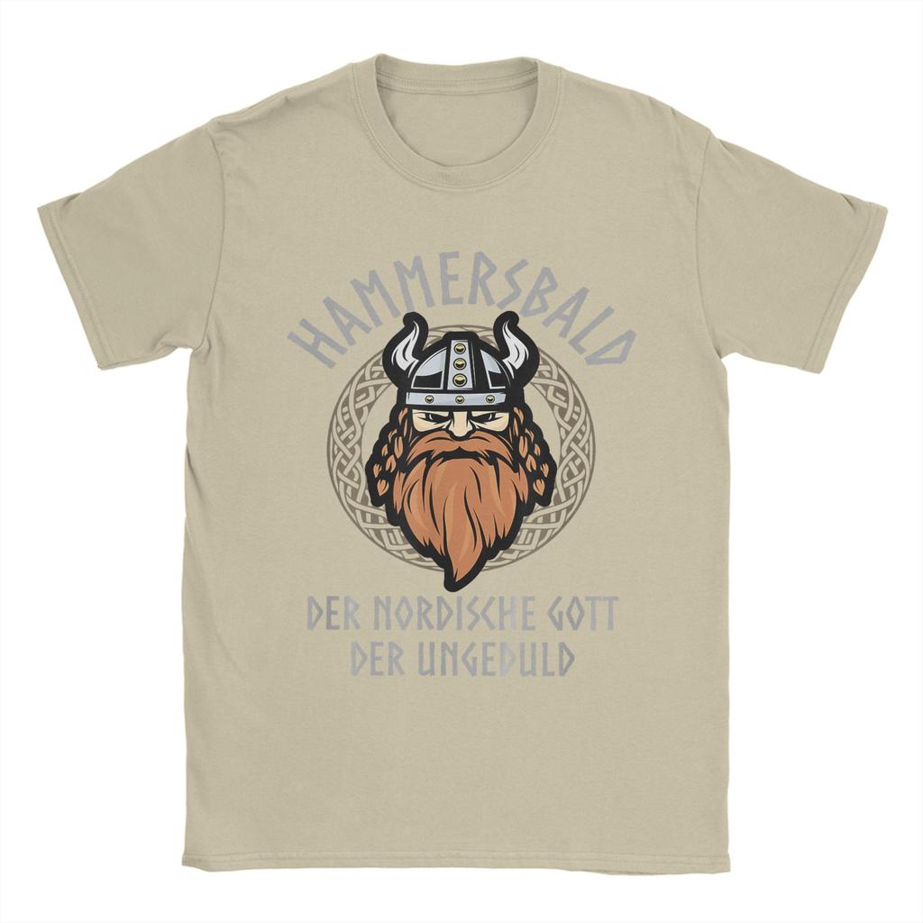 Hammersbald Viking God of Impatience T Shirt Men Cotton Vintage TShirts Crew Neck Tees Short Sleeve Tops Graphic Printed