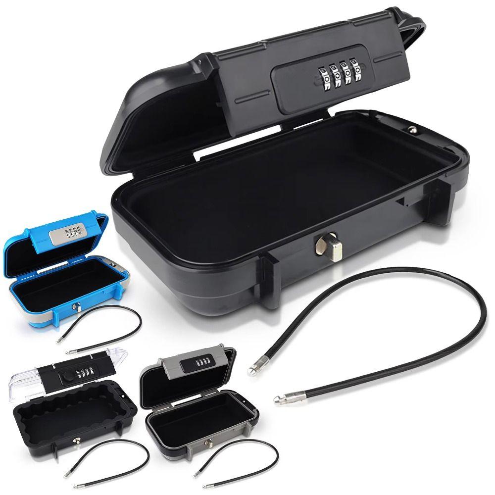 Security Lock Travel Safe Box with Removable Cable Handle Password Storage Box  Travel