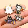 DIY Halloween Alloy Jewelry Charms: KC Gold Drip Oil Bat, Pumpkin, Ghost Pendants
