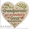 Great Grandparents Wood Sign Get Promoted to Great Grandparents Plaque Gifts Present 4 x 4 inch