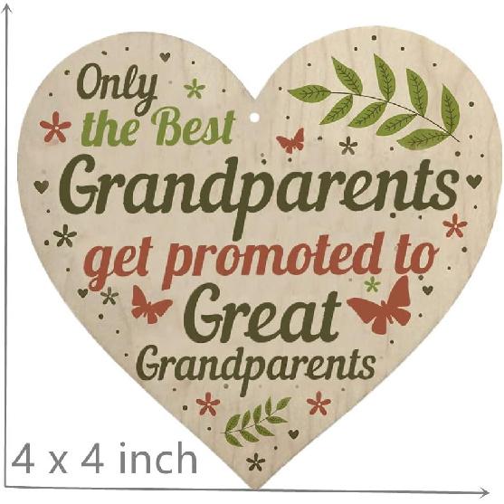 Great Grandparents Wood Sign Get Promoted to Great Grandparents Plaque Gifts Present 4 x 4 inch