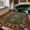 Green Christma Style Living Room Carpet Persian Retro Decoration Christma Tree Side Plush Rug Bedroom Easy Clean Soft Floor Mat