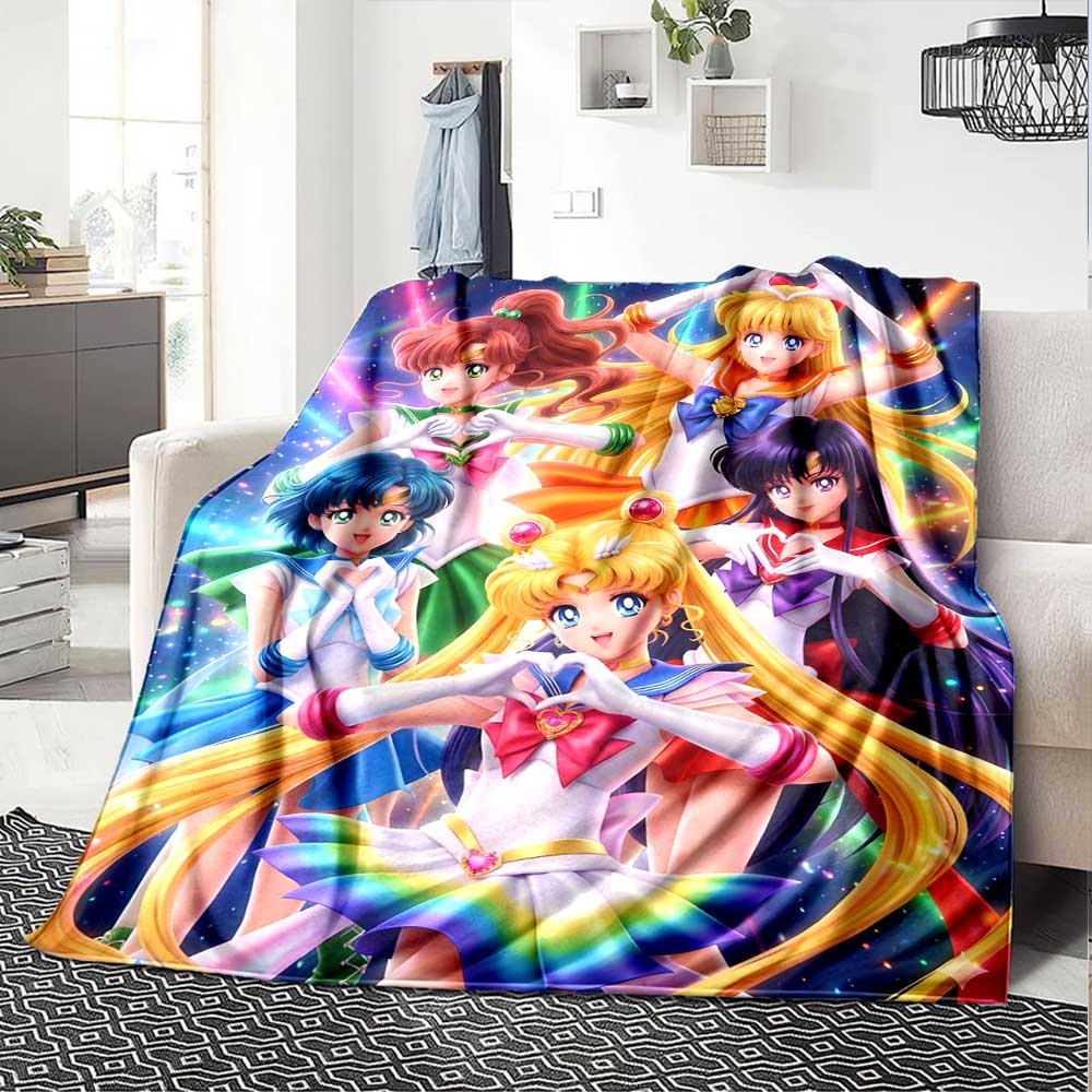 Sailor Moon Adventure Blanket Warmthful Decor Blanket Versatile for Sofa Sofa Couch Office Bed Picnics Warmthful Decor Best Holiday Y3