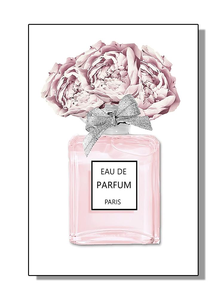 Fashion Girl Canvas Poster Perfume Bottle Print Pictures Flower Wall Art Prints Nordic Wall Posters Girl Bedroom Decoration