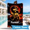 Custom Name Dragon's Fiery Kombat Beach Towel Microfiber Beach Towel, Lightweight and Quick-Dry, for Summer Travel, Swimming Pool Gift