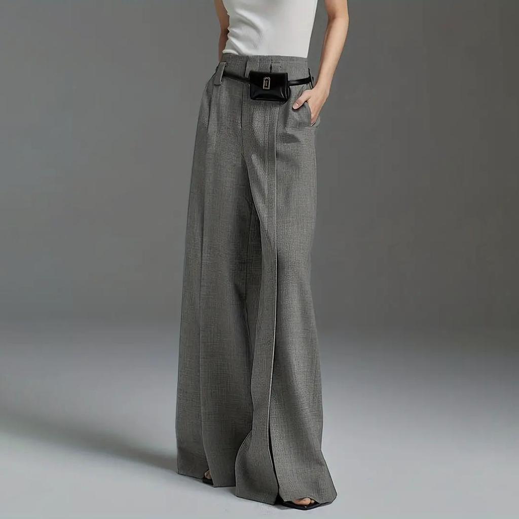 Spring Women's Fashion Solid Color Wide Leg Pants