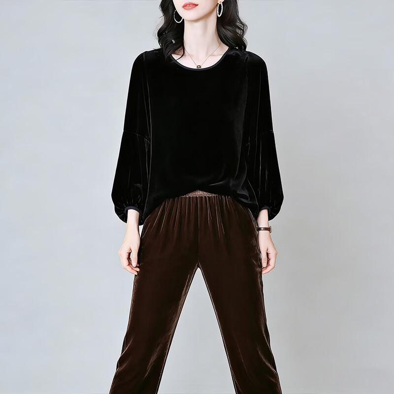 Women's Mulberry Silk Velvet Loose Top