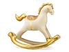Rocking Horse Foil Balloon - Gold and Cream, 118X104