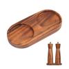 TVETE Wooden Grinder Tray, Salt and Pepper Mill Tray, Grinding Machine Holder, Wooden Pallet for Pepper, Rock Salt, Spices, Grinder Accessories,