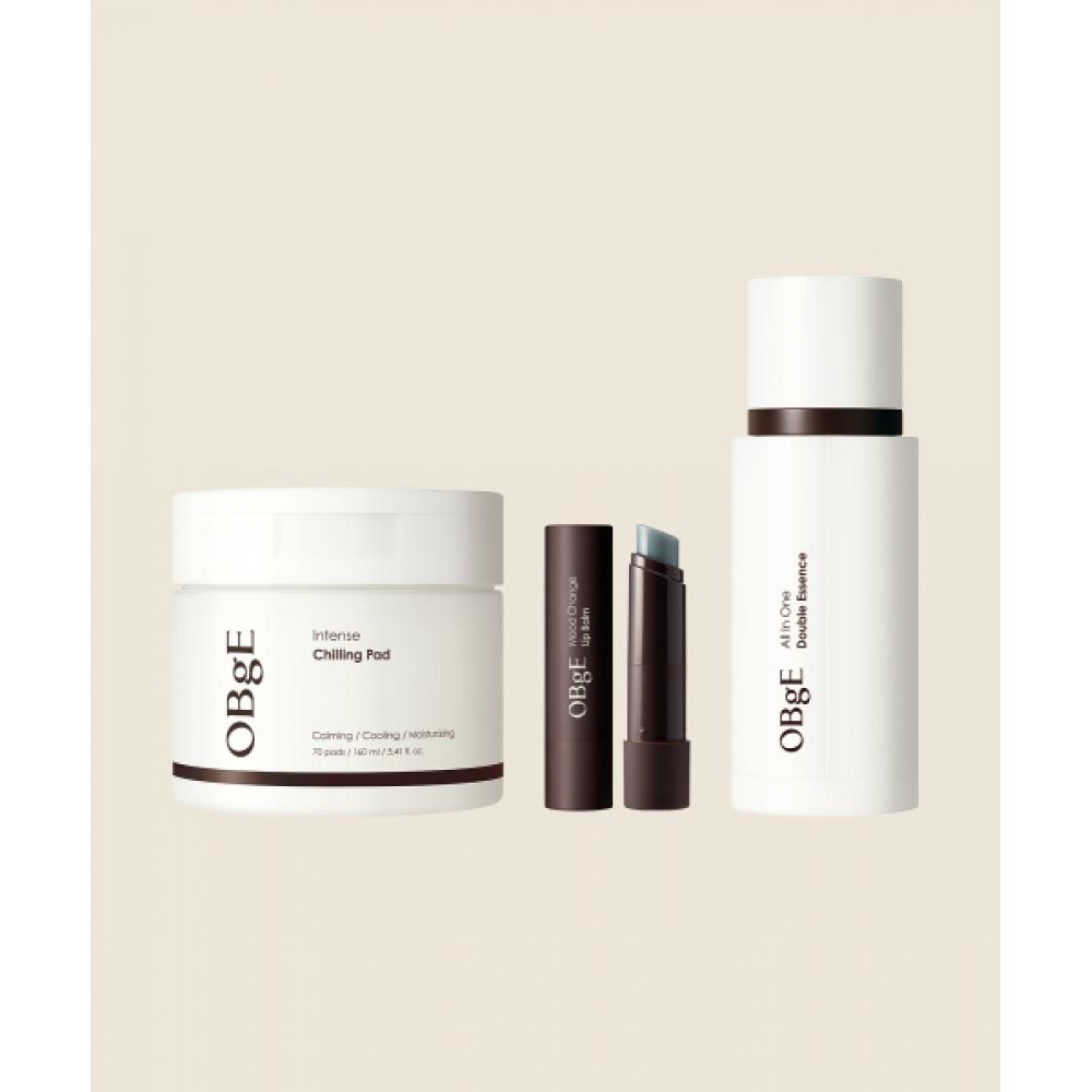 Obge Men S SkIncare Set   IntenSe CoolIng Pad + All In One Double eSSence + Mood Change Lip Balm none