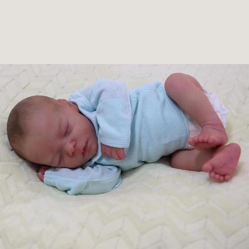 45cm Simulation Rebirth Doll Full Glue Reborn Doll Rebirth Doll Dress Up Children's Doll Accompanying Early Education