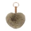 Uxcell 5.9" Heart-Shaped Plush Keychain with Artificial Rabbit Fur and Pompom Fluffy Bag Decoration, Car Key Ring, Purse, Backpack, Handbag