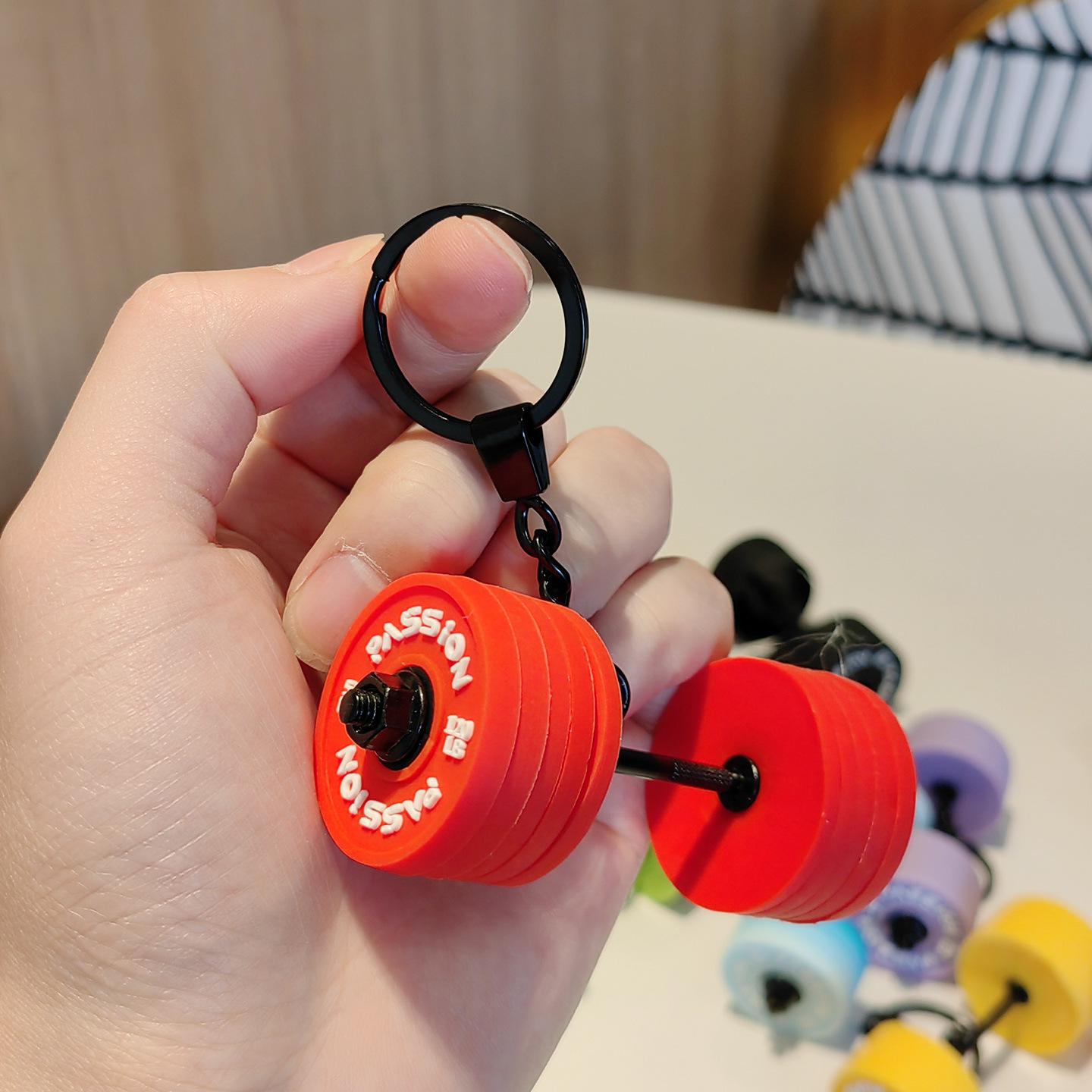Dumbbell & Barbell Keychain - Fitness Bag Hanger & Gift