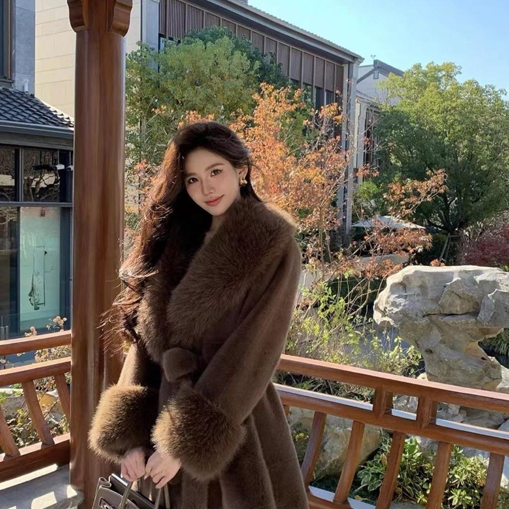 Fur Jacket New Long Fur Integrated Imitation Fox Hair Mink Coat Winter