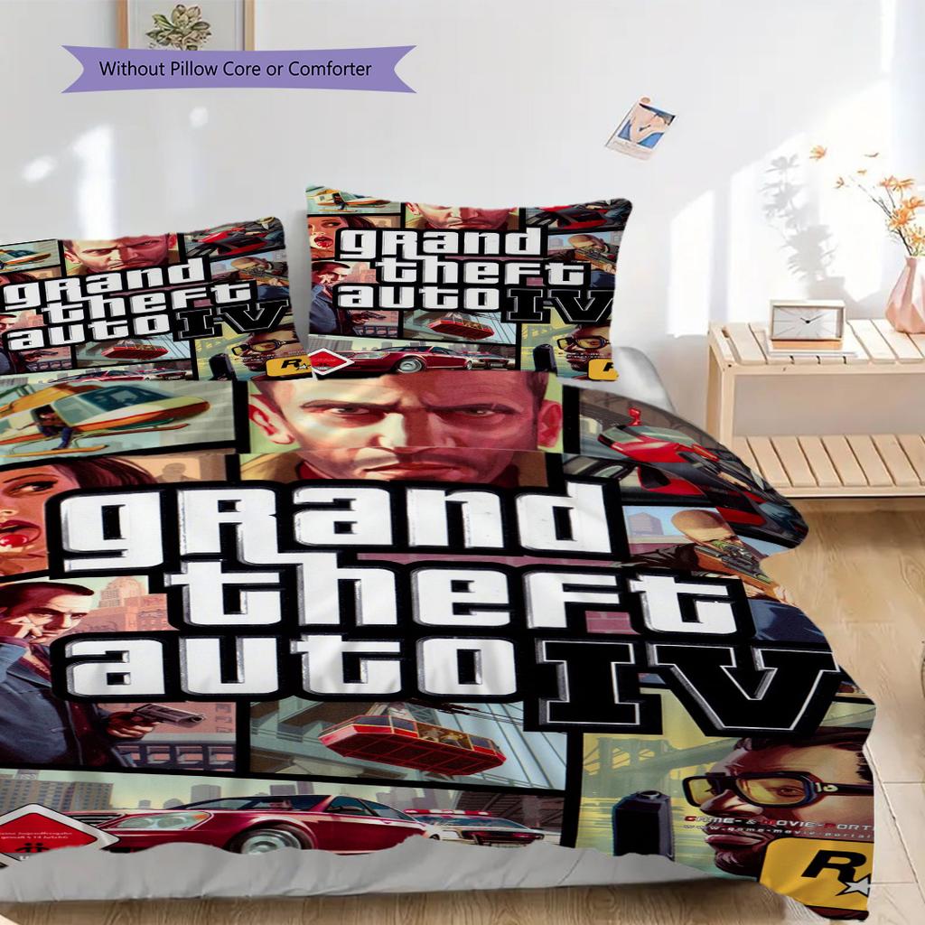 Grand Theft Auto V Urban Chaos Threepiece Set 1 Duvet Cover 2 Pillowcase Without Core Soft And Comfortable Christmas Birthday Gift