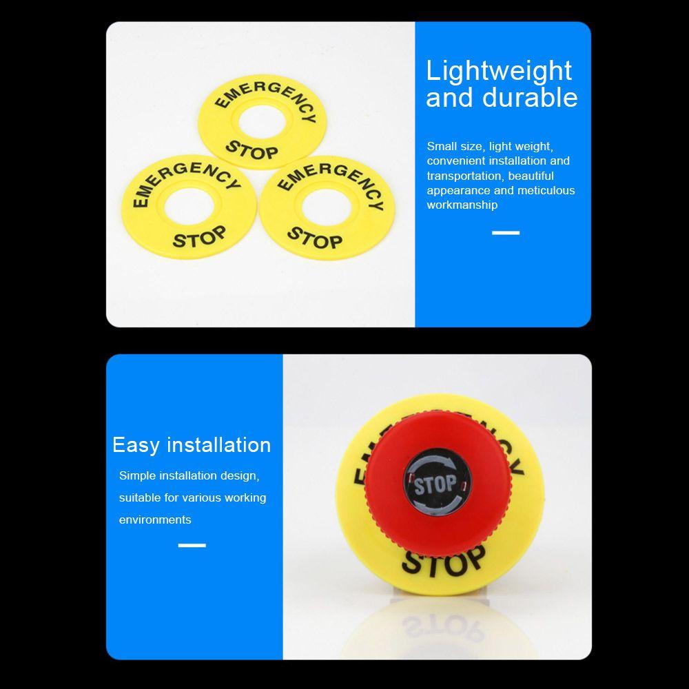 10PCS Durable Label Switch Accessory 22mm Emergency Stop Sign Warning Circle Label Mark