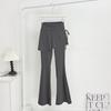 Chegada Nova de Outono para Mulheres: Calça de Yoga Duas Peças Merade com Esquema de Cores, Modeladora e Anti-Exposição Micro-Flare Roupa Esportiva.