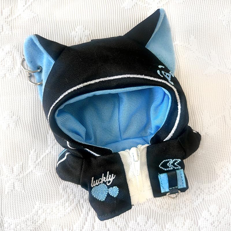 Cyberpunk Jersey mit Katzenohren [für 10cm Puppe] Blaues Plüschtier [Gebraucht]