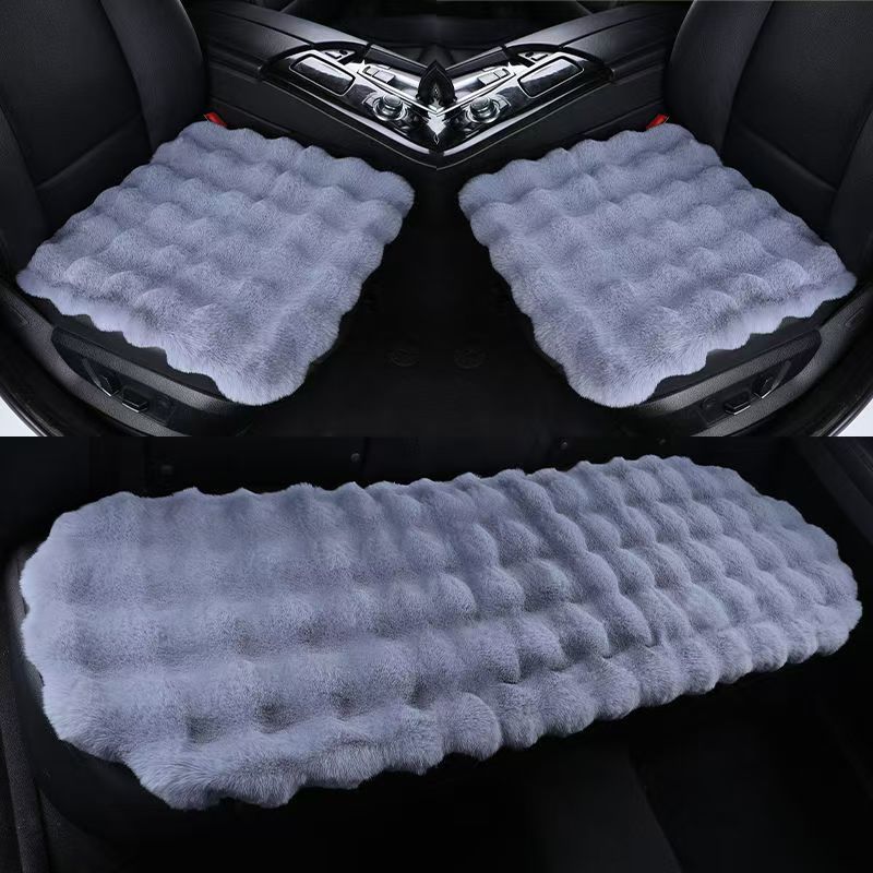 Winter Plush Rabbit Covers Car Seats Cushion Universal Keep Warm Ultra-Soft Auto Chair Protector Pad Car Interior Accessories