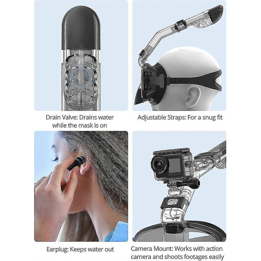 Snorkel Mask Foldable Anti-Fog Diving Mask Set with Full Dry Top System for Free Swim Professional Snorkeling Gear Adults Kids
