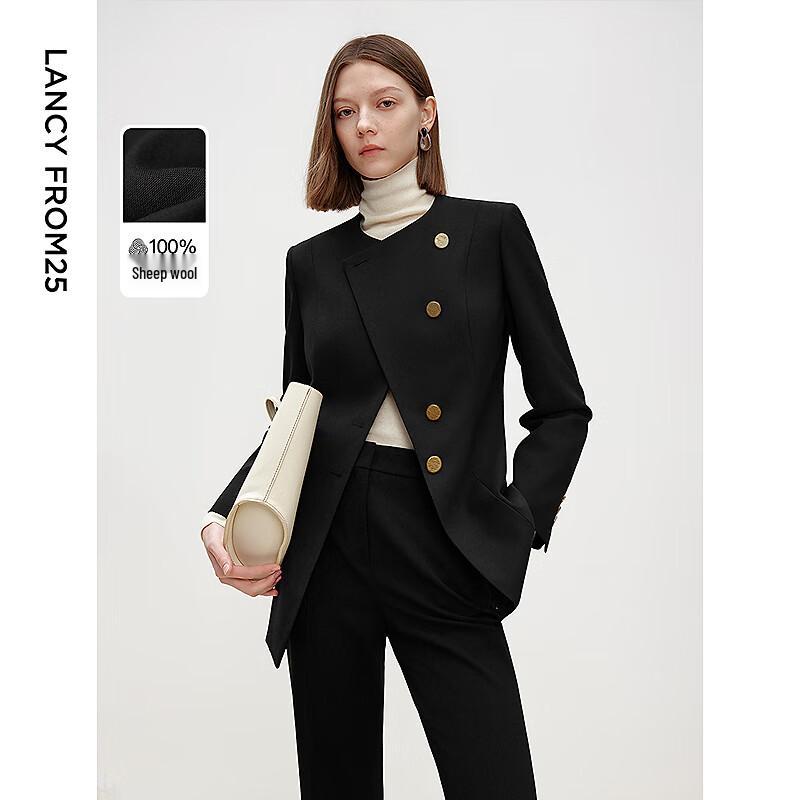 

Langzi Women s Wool Blend Cropped Jacket L