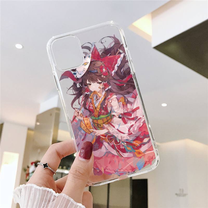 Touhou Project Hakurei Reimu Phone Case For iPhone 11 12 Mini 13 14 Pro XS Max X 8 7 6s Plus 5 SE XR Transparent Shell