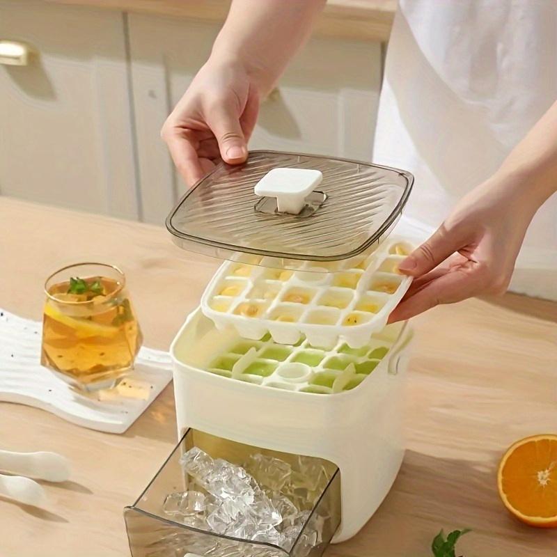 Extra Large Ice Cube Tray - 24 Ice Maker with Safety Lock Cap, Silicone Mold for Freezer and Cocktail Making