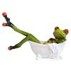 Creative Frog Sculpture 3D Statue Bathe Pose Ornament Gift For Garden Patio Indoor Bedroom Bathroom Decoration