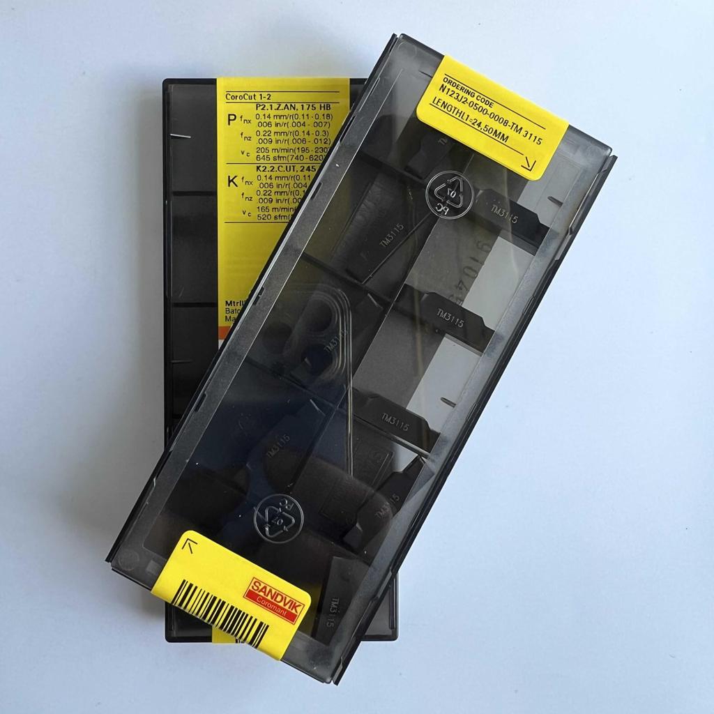 Original Sandvik / N123J2-0500-0008-TM 3115  / CNC Lathe Carbide Blade 10 Pcs