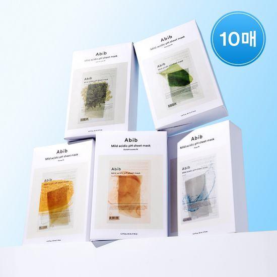 ABIB Mildly Acidic pH Sheet Mask Fit 10 Sheets (Eoseongcho/Resurrection Herb/Aqua/Glutathionesome/Honey)