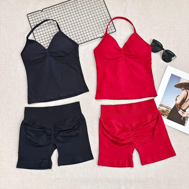 Butt-Lifting Shorts Impact New Product! Peach Butt Fitness Bra Yoga Set Halter Neck Beautiful Back Sports Tank Top for Women